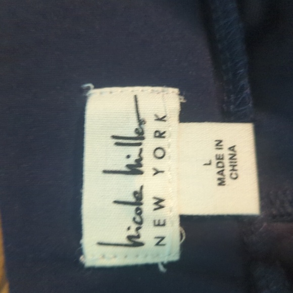 Sporty navy skort Knit Nicole Miller Side Ruched Ties Built In Panties EUC Sz L - Picture 3 of 6